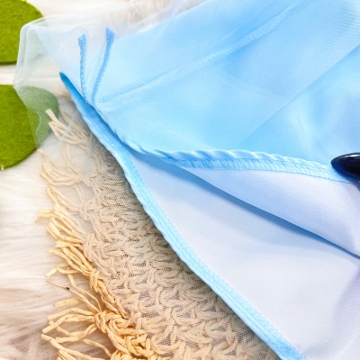  Conj. Blusa Princesa Cinderela e Saia em Tule - Azul Bebê